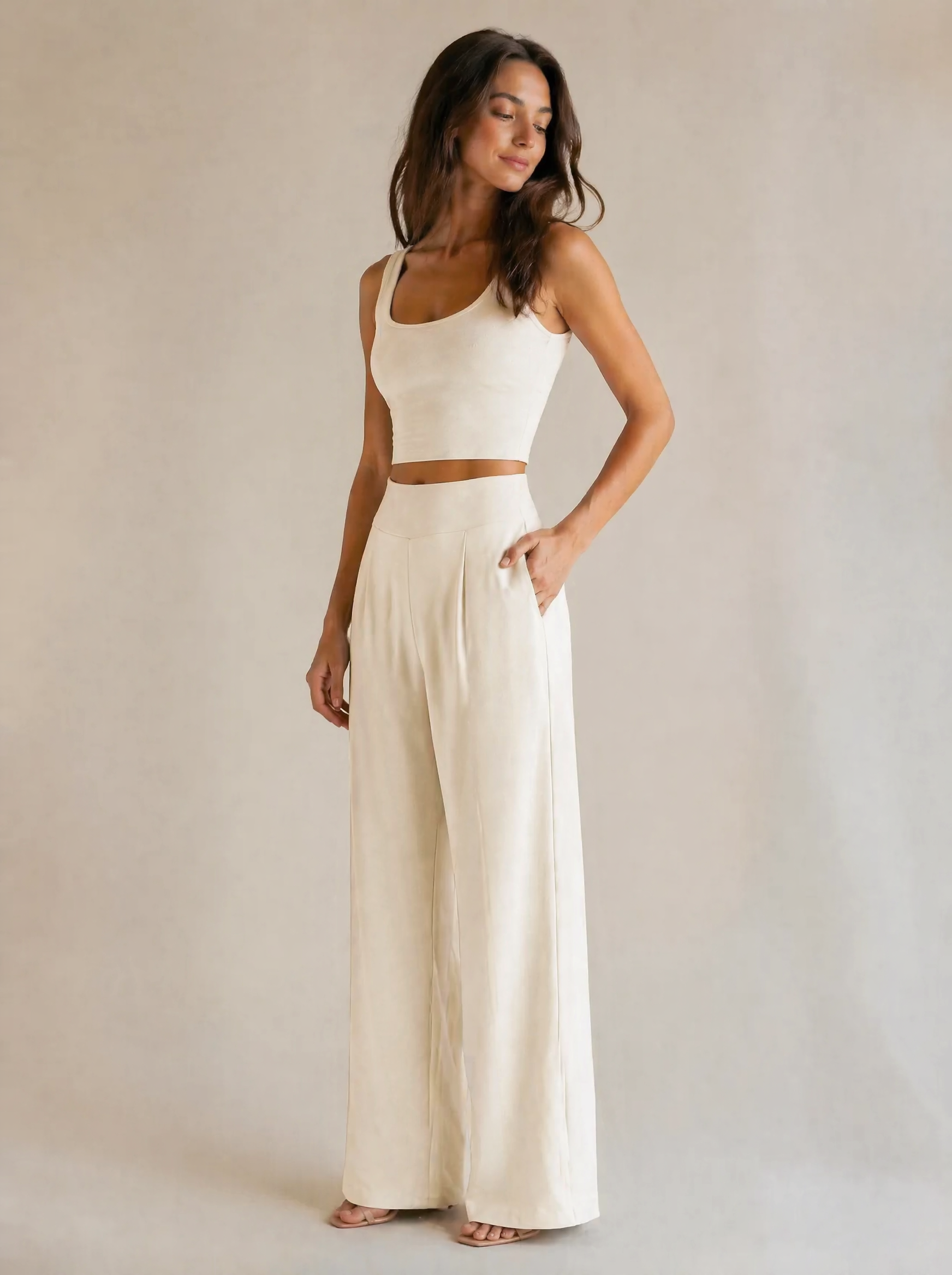Crop Tank & Wide Leg Trouser Set